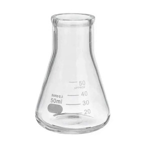 Frasco Cónico de Vidrio Borosilicato de 50 ml, Frasco de Laboratorio Graduado Erlenmeyer, Cuello Recto, Resistente a Químicos, Cristalería de Laboratorio Transparente - Product Image 1