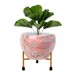 Maceta de Metal con Soporte de Hierro, Color Durazno, Decorativa, para Plantas de Interior, para Hogar, Jardín, Sala de Estar, Dormitorio, Oficina - Product Image 4