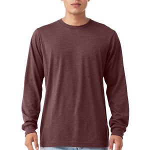 T-shirts pour hommes personnalisés de style décontracté Fournisseur OEM/ODM Vente en gros d'usine de t-shirts à manches longues 100% coton à séchage rapide - Product Image 1