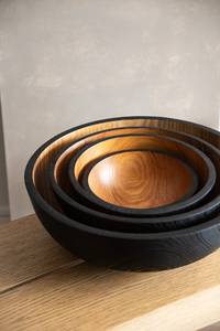 Bol en bois éco-responsable au design moderne, en résine de bois, fait main pour les fêtes à domicile, grandes et petites tailles, idéal pour servir soupes et aliments - Product Image 3