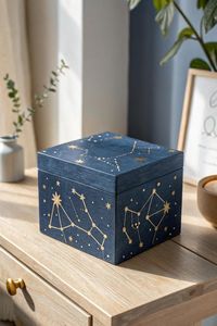 Custom Hand Painted Wooden Gift <b>Box</b>, Artisan Decorative Storage Case for Jewelry, <b>Keepsakes</b>, Wedding Return Gifts & Festive Pack - Product Image 2