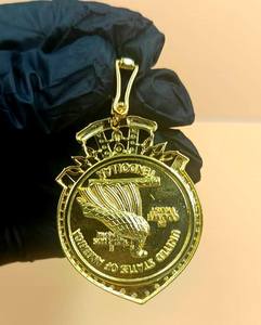 Pendentif en argent 925 avec pièce de monnaie américaine de 10 dollars de 1915, motif tête d'Indien, bijoux hip-hop, moissanite VVS, pendentif sur mesure pour homme - Product Image 4