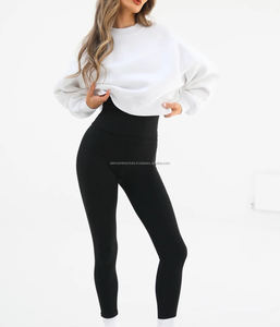 <b>Women's</b> Heavy GSM Crew Neck Sweatshirt Best Quality <b>Long</b> Winter <b>Shirt</b> with Customized Logo Printed Knitted Fabric - Product Image 2