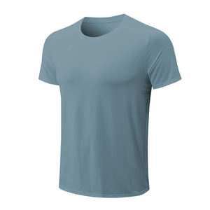T-shirt à manches courtes col rond pour homme, couleur unie, évacuation de l'humidité, 100% coton respirant, coupe ajustée, imprimé numérique, toutes saisons - Product Image 2