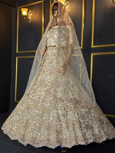 Robe de mariée indienne pakistanaise Lehenga Choli et Salwar Kameez, broderie lourde, sequins, perles, robe de fête - Product Image 1