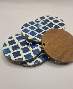 Posavasos Artesanal con Incrustaciones de Hueso, Decoración Premium para Mesa de Centro, Tradebyd - Product Image 3