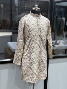 <b>Men's</b> Digital Printed Cotton <b>Kurta</b> Traditional Indian Pakistani Casual Wear Midi Length Regular Fit All Seasons - Product Image 2