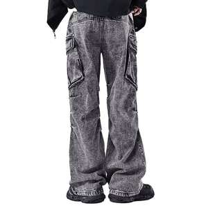 Pantalones Vaqueros de Mezclilla para Hombre al por Mayor, Estilo Urbano, Casual, Unisex, Oversize, Holgados, Transpirables, Ecológicos, Lavado a la Piedra, Pierna Ancha - Product Image 3