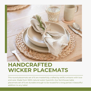 Set de table rond personnalisable en jacinthe d'eau naturelle durable, design bohème, écologique, fait main, antidérapant, épaisseur 8mm/10mm - Product Image 5