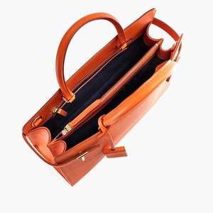 Solid Color Striped Tote Handbag for Women High Capacity Zipper Lady Bag Trendy Simple Design Portable - Product Image 2