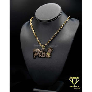 Personalized Pineapple <b>Name</b> Pendant VVS Moissanite 925 Silver Gold Plated <b>Necklace</b> <b>Custom</b> Hip Hop Jewelry Trisha Jewels GIA - Product Image 5