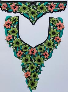 Parche de encaje de miel bordado de diseñador para coser en cuellos, con lentejuelas y tacto de organza, para ropa étnica y textiles del hogar - Product Image 3