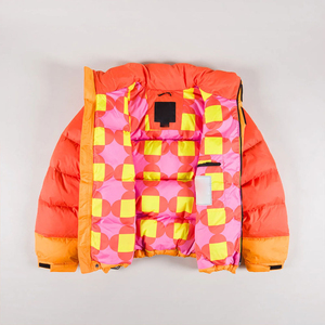 Chaqueta de Plumón de Ganso para Hombre, de Lujo, Informal, de Invierno, con Parches, Color Naranja, 700 Fill, con Capucha Desmontable - Product Image 3