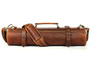 Premium Handmade Genuine Leather <b>Roll</b> Bag – Vintage Travel & <b>Tool</b> Carry Case with Adjustable Strap - Product Image 1