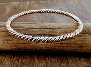 Brazalete Trenzado de Plata de Ley: Joyería Kriya Kundalini de Latón y Cobre - Product Image 4