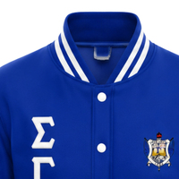 Veste Bomber en Satin Légère pour Femme Sigma Gamma Rho, Fermeture Éclair sur le Devant, Ourlet Côtelé, Tenue de Sororité Grecque, Personnalisation OEM, Vente en Gros