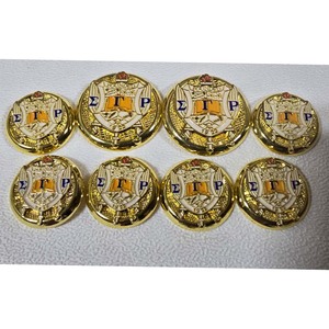 Custom Metal <b>Buttons</b> Engraved Greek Letter Style Sorority Design Durable Alloy <b>Buttons</b> For Blazer Uniform Accessories Wholesale - Product Image 1