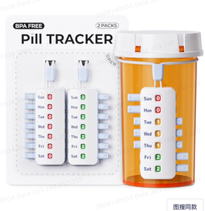 Compteur de médicaments hebdomadaire UAN GROUP Pill Tracker PT2002 sans BPA avec étiquette suspendue pour flacons de pilules - Product Image 6