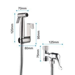 Set Spruzzatore Bidet Portatile per Pulizia WC e Pannolini Lavabili, Rubinetto Bidet da Viaggio in ABS e Plastica, Facile da Usare - Product Image 1