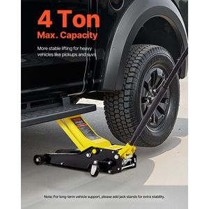 Martinetto idraulico da officina in acciaio da 4 tonnellate (8818 libbre) a basso profilo con doppio pistone e sollevamento rapido, con carrello - Product Image 4