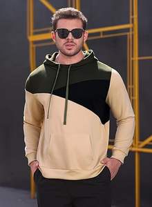 เสื้อฮู้ดผู้ชายผ้าโพลีเอสเตอร์ผสมคอตตอนแบบสวมหัว ปรับแต่งได้ มีกระเป๋า ผ้าฟลีซหนานุ่ม สีพื้น สำหรับฤดูหนาว สไตล์ลำลอง สตรีทแวร์ - Product Image 5