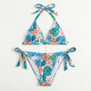 เสื้อผ้าผู้หญิงลายสัตว์คุณภาพสูงแบบใหม่ ขายส่ง บริการ OEM ผลิตตามสั่ง ชุดสองชิ้น ผ้าโพลีเอสเตอร์/คอตตอน แห้งเร็ว สำหรับฤดูร้อน - Product Image 4