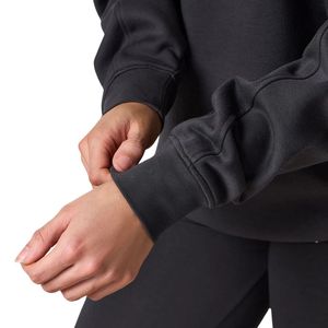 Sweat-shirt à col montant gris foncé pour femme, coupe oversize, manches longues, style streetwear décontracté, toucher doux, pour le quotidien - Product Image 5