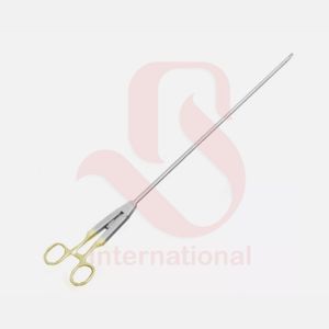 Pinza Portaagujas Laparoscópica Tipo O de Bisons International, Punta Curva – Instrumento Quirúrgico Reutilizable - Product Image 1