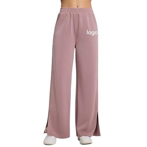 OEM 2024 Nouveauté Pantalons de yoga pour femmes, coupe régulière, streetwear d'hiver, jogging, couleur unie, 100% coton respirant - Product Image 1
