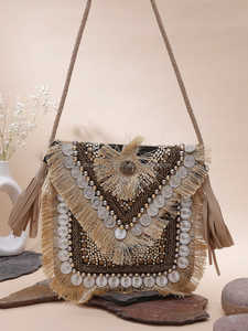 Banjara Boho hecho a mano bandolera monedero espejo trabajo bordado Vintage diamante botón decoración cremallera verano invierno Vintage proveedores - Product Image 4