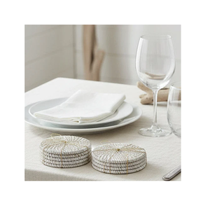 Sous-verres ronds en rotin, lot de 8 tapis antidérapants, style nordique, pour la décoration de la maison - Product Image 1