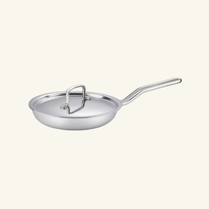 Premium Quality Stainless Steel Fry <b>Pan</b> with Lid Compatible Skillet Grade Steel Frying <b>Pan</b> for Home and Commercial Kitchen Use - Product Image 5