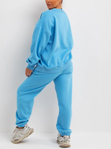 ชุดเซ็ตเสื้อสเวตเชิ้ตและกางเกงขายาวทรงโอเวอร์ไซส์สำหรับผู้หญิง สไตล์วินเทจ  คุณภาพสูง  พร้อมปักโลโก้ตามสั่ง เหมาะสำหรับใส่ในฤดูหนาว - Product Image 5