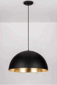 Lámpara Colgante de Techo con Domo Metálico Negro y Dorado para Cocina Moderna, Isla de Cocina, Comedor, Restaurante y Decoración Interior Contemporánea - Product Image 5