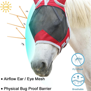 Customization Pattern Horse Mesh Fly <b>Mask</b> Ear <b>Eye</b> Face Cover Comfortable High Quality Durable Resistant Wear for Face Protection - Product Image 3