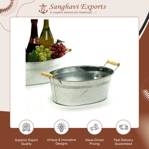 Oferta Increíble en Maceta Ovalada de Metal Vintage Hecha a Mano con Recubrimiento en Polvo, de Excelente Calidad, para Uso en Interiores y Jardines - Product Image 5