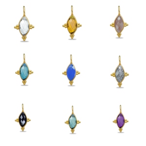 Colgante DIY con Bisel de Piedra Preciosa Lapislázuli Marquise Bañado en Oro |   Conector de Piedras Multicolores |   Fornituras de Joyería Hechas a Mano al por Mayor - Product Image 4