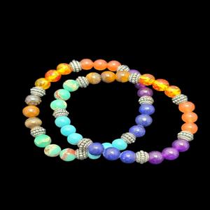 Pulsera de Siete Chakras Grabada de Grado AAA al por Mayor, Artesanía de Piedras Preciosas Naturales con Patrón Curativo - Product Image 3