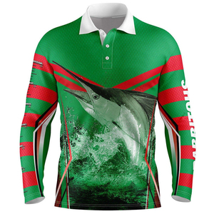 เสื้อโปโลตกปลาแบบใหม่ แขนยาว พิมพ์ลายแบบซับลิเมชั่น UPF 50+ แห้งเร็ว ระบายอากาศได้ดี เสื้อผ้าตกปลาสำหรับผู้ชาย - Product Image 1
