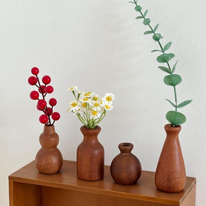 Jarrones Antiguos de Madera Maciza Personalizables para Flores Secas, Ligeros, para el Hogar, Tienda, Restaurante, Decoración de Año Nuevo Chino, Venta al por Mayor - Product Image 1