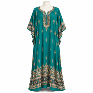 Belle robe Mumu fluide et respirante à manches courtes bouffantes, col et taille naturels, pour la mode quotidienne - Product Image 4
