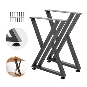 Gambe per Tavolo in Acciaio Stile Rustico 29.1"H X 24"W, Carico Massimo 1000 kg, Facile Installazione, Robuste e Stabili - Product Image 1