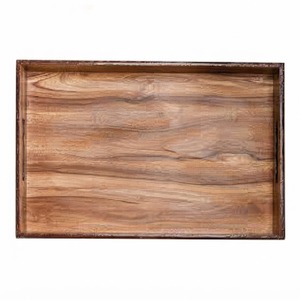 Plato de servir hexagonal de madera, plato de madera natural premium, plato de madera geométrico minimalista con diseño de panal, vajilla para aperitivos. - Product Image 6