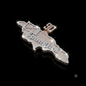 Collier Pendentif Personnalisé Unique en Argent Sterling 925 Plaqué Or avec Moissanite et Diamant, Forme Carte, Lettre ou Numéro, Style Hiphop pour Homme, Idéal Soirées - Product Image 6