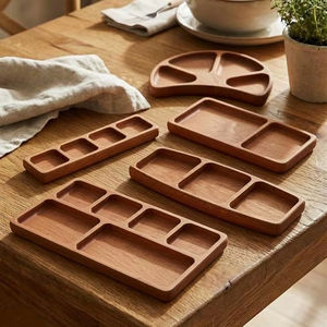 Plateau en bois naturel, plateau de service rustique, plateau pour la cuisine, la table à manger, les collations, les fruits, le pain - Product Image 1