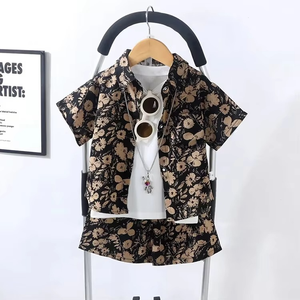 เสื้อยืดแขนสั้นพิมพ์ลายลำลองสำหรับเด็กผู้ชาย อายุ 1-12 ปี ชุดเสื้อผ้าเด็ก ราคาโรงงานถูกพิเศษสำหรับขายส่งช่วงซัมเมอร์ - Product Image 1