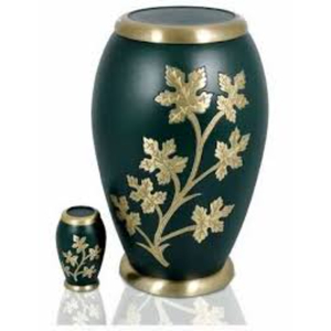 Urna de cremación clásica de latón grabado Laurel Pewter para cenizas humanas de adultos, venta al por mayor, urna de latón para adultos con patrón de hojas grabado - Product Image 6