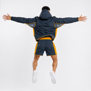 Conjunto de Chaqueta Cortavientos Deportiva y Pantalones Cortos para Hombre al por Mayor, Forro de Malla Transpirable, Conjunto de Ropa Exterior de Poliéster, Logotipo Personalizado, Fabricante OEM - Product Image 2