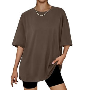 T-shirt surdimensionné personnalisé respirant à épaules tombantes en coton épais délavé à l'acide pour femme – Style vintage - Product Image 1