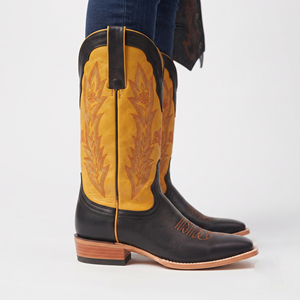 Botas Vaqueras de Cuero para Mujer, Botas Vaqueras de Cuero Bordadas a la Moda, Botines Occidentales de Cuero para Mujer - Product Image 6